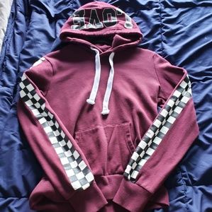 Checkered sleeve love hoodie